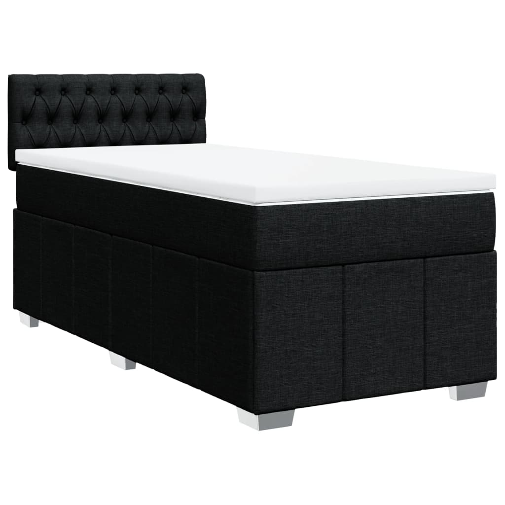 Sommier à lattes de lit avec matelas Noir 90x200 cm Tissu - XIOS