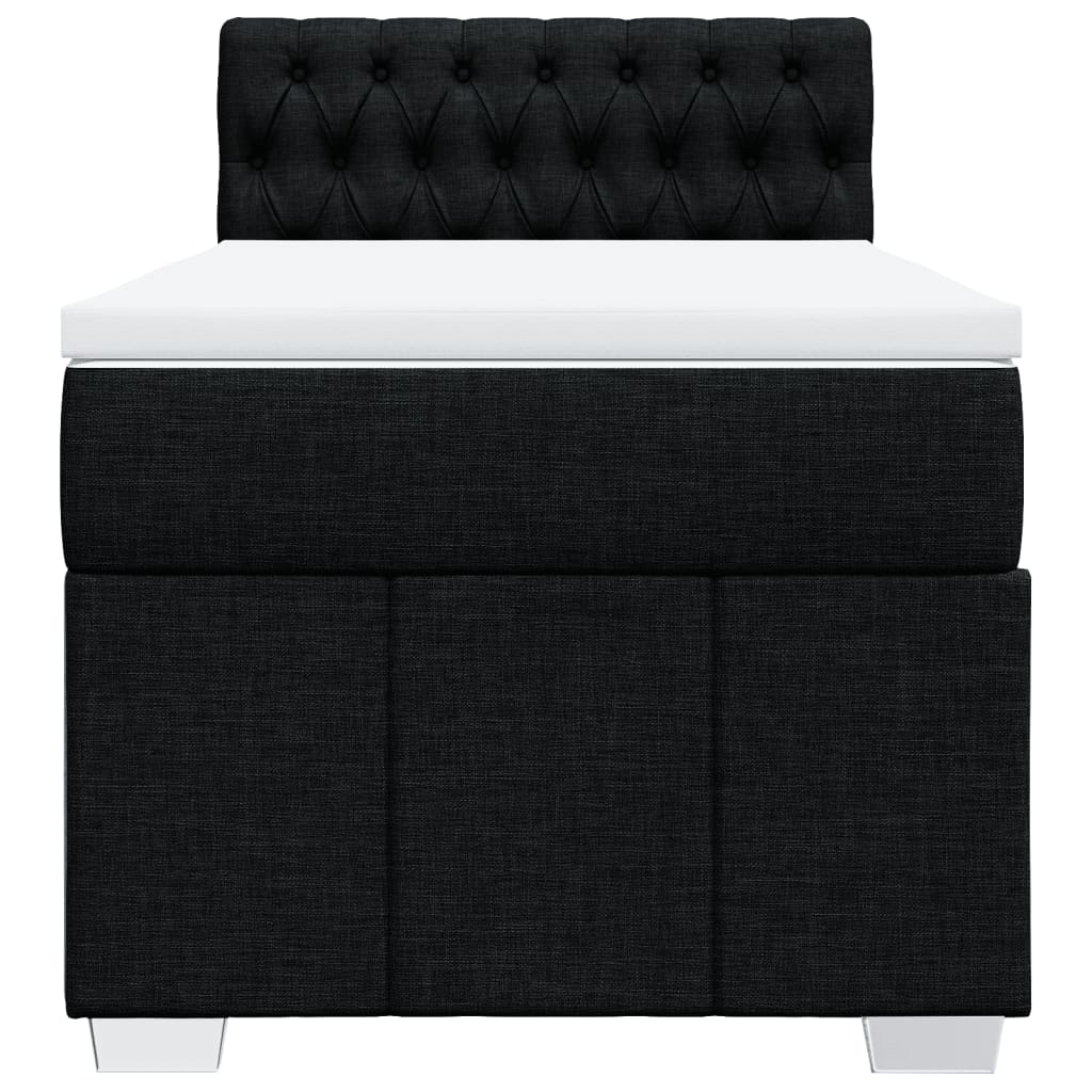 Sommier à lattes de lit avec matelas Noir 90x200 cm Tissu - XIOS
