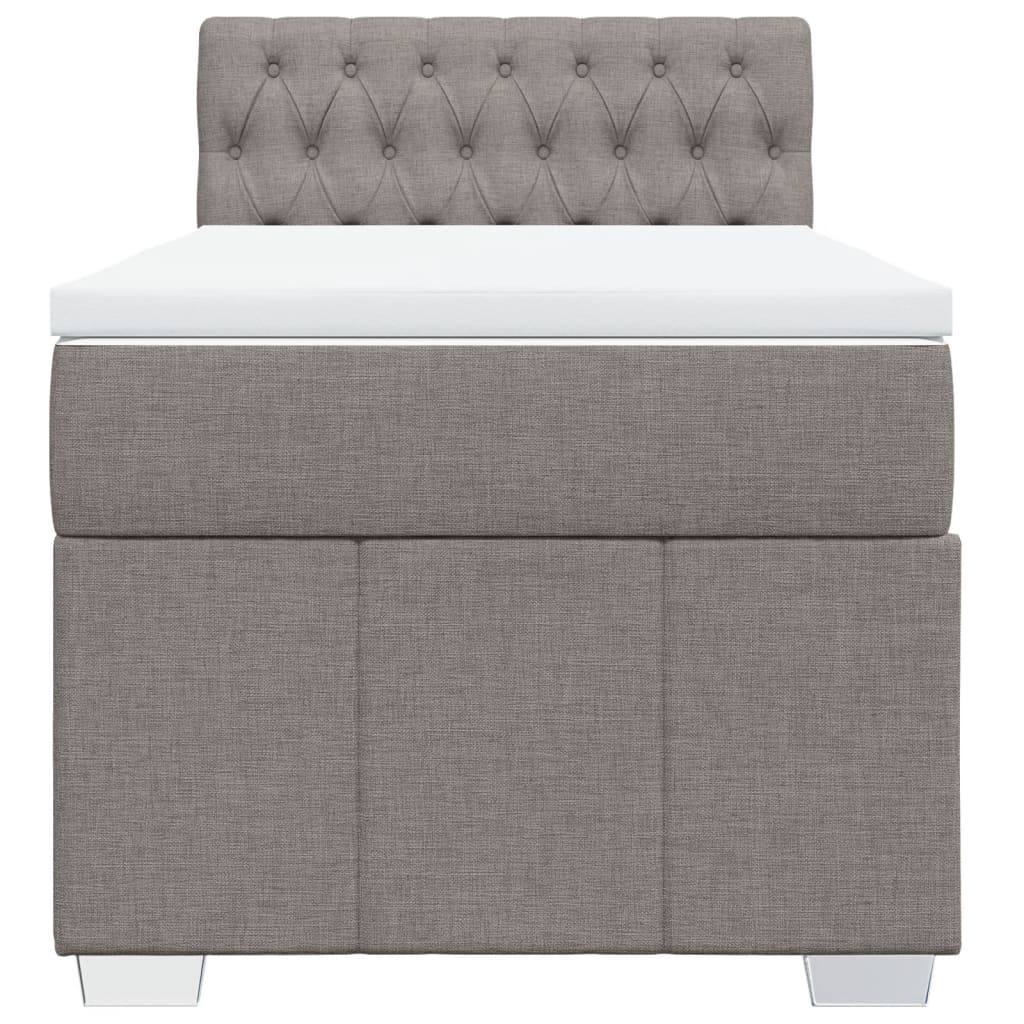 Sommier à lattes de lit avec matelas Taupe 90x200 cm Tissu - XIOS