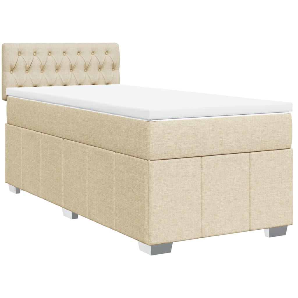 Sommier à lattes de lit avec matelas Crème 90x200 cm Tissu - XIOS