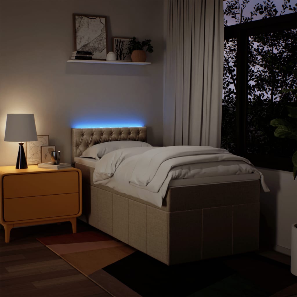 Sommier à lattes de lit avec matelas Crème 90x200 cm Tissu - XIOS