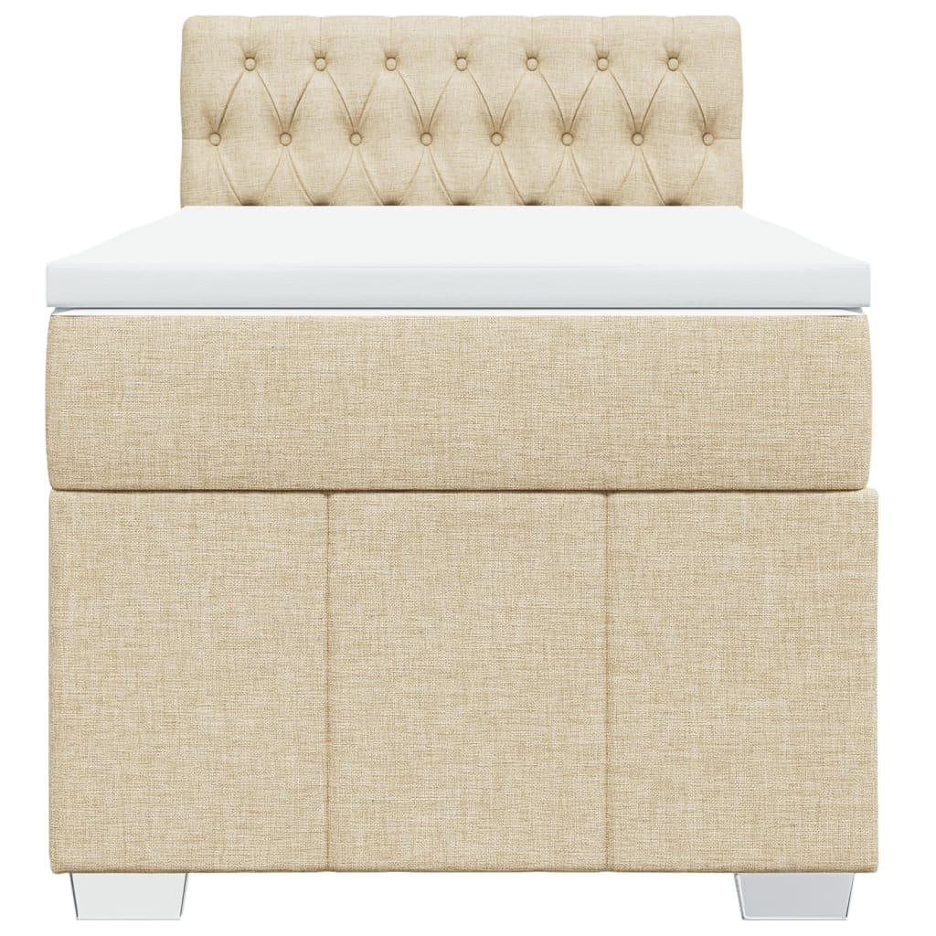 Sommier à lattes de lit avec matelas Crème 90x200 cm Tissu - XIOS