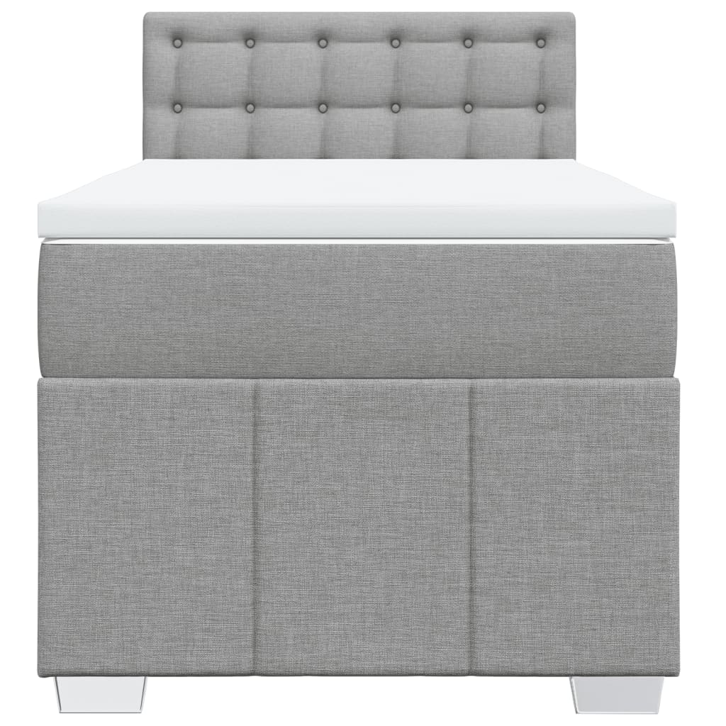 Sommier à lattes de lit avec matelas Gris clair 90x200 cm Tissu - XIOS