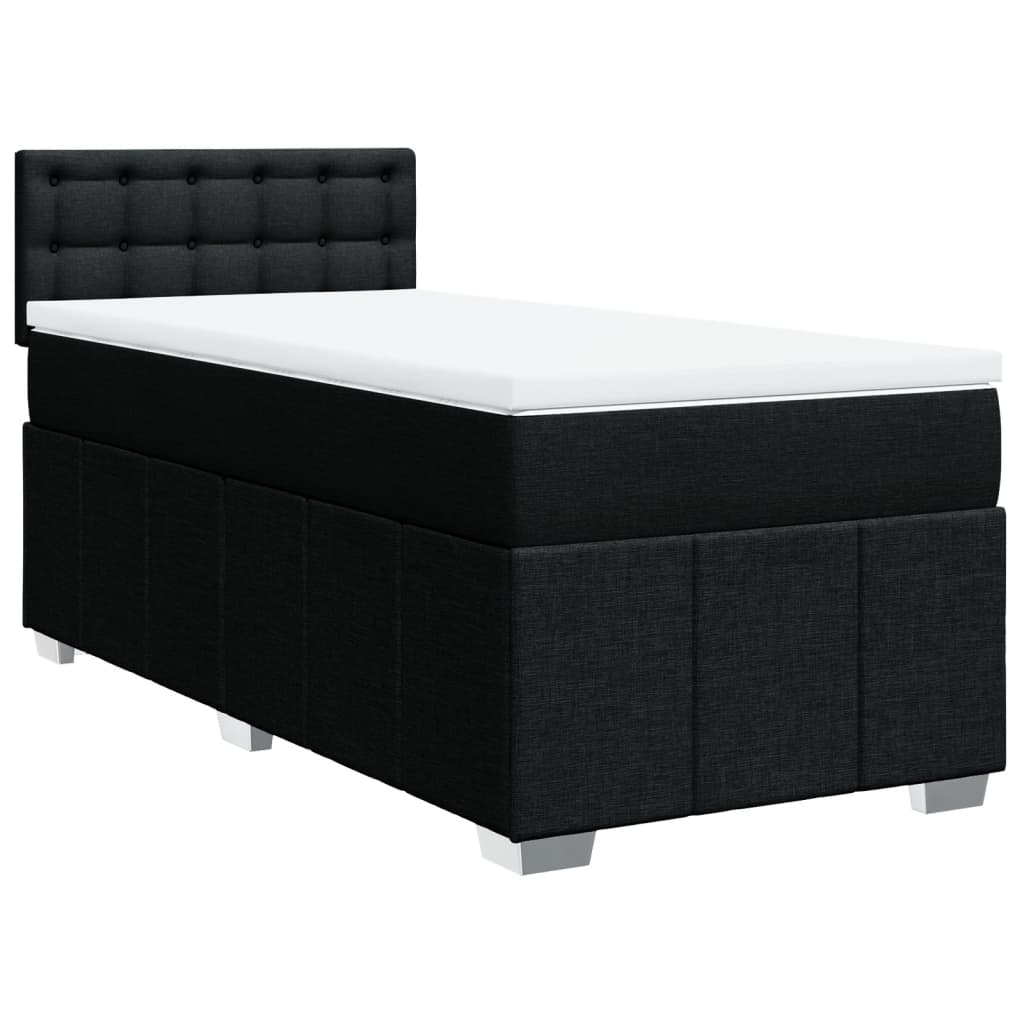 Sommier à lattes de lit avec matelas Noir 90x200 cm Tissu - XIOS