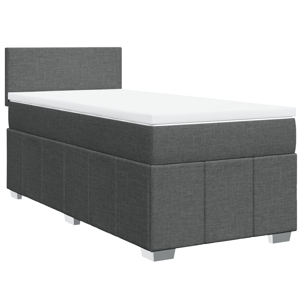 Sommier à lattes de lit avec matelas Gris foncé 100x200cm Tissu - XIOS