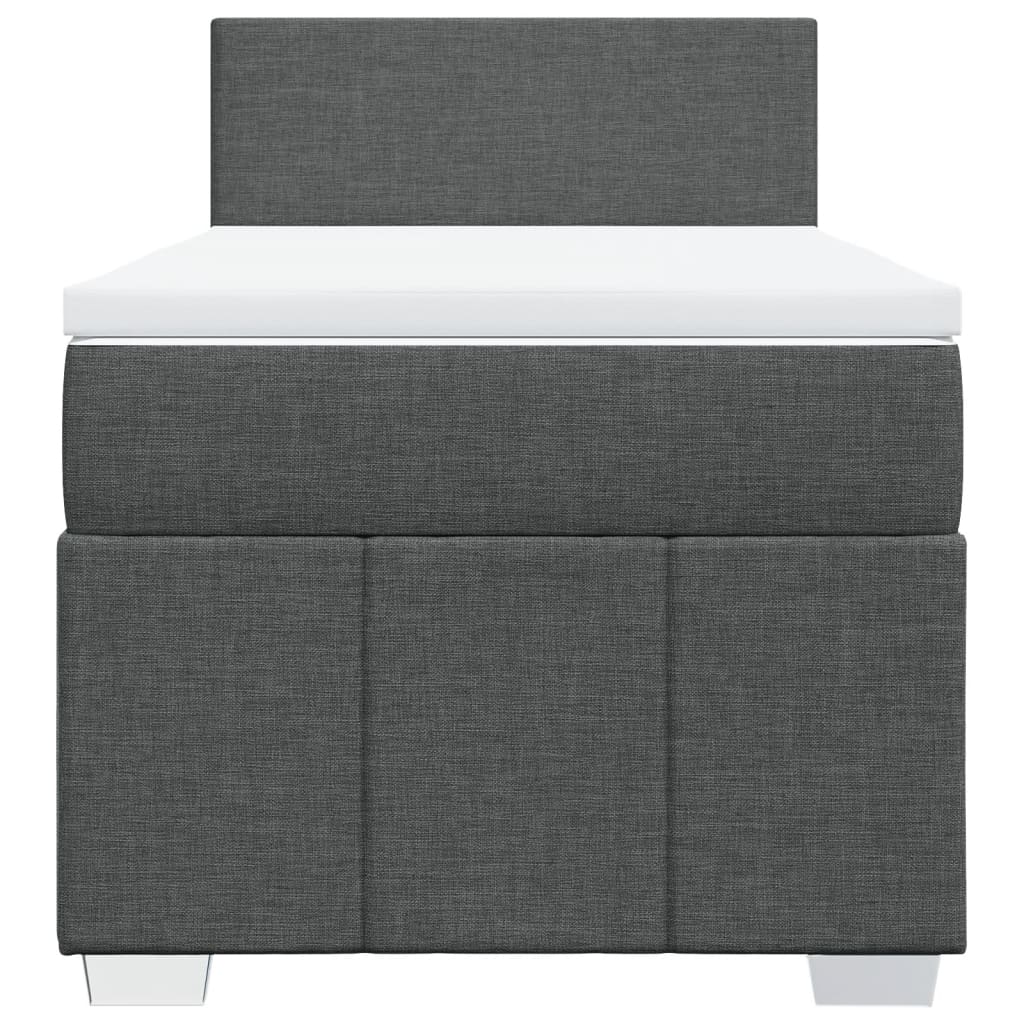Sommier à lattes de lit avec matelas Gris foncé 100x200cm Tissu - XIOS