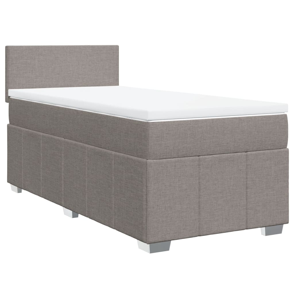 Sommier à lattes de lit avec matelas Taupe 100x200 cm Tissu - XIOS