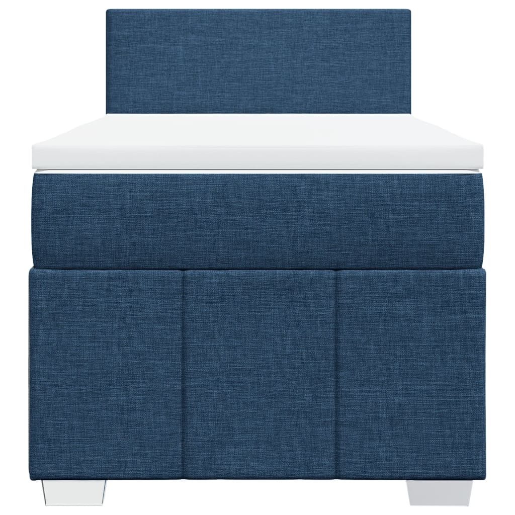 Sommier à lattes de lit avec matelas Bleu 100x200 cm Tissu - XIOS