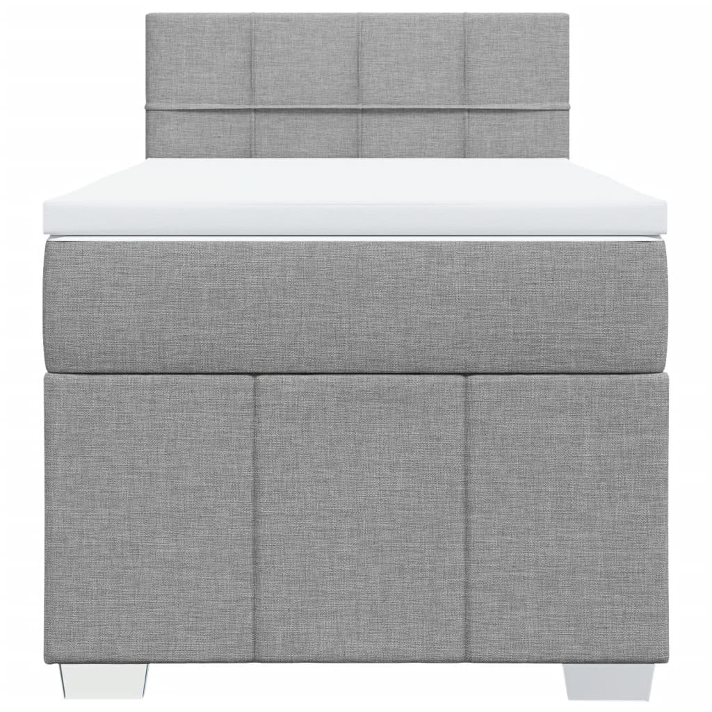Sommier à lattes de lit avec matelas Gris clair 100x200cm Tissu - XIOS