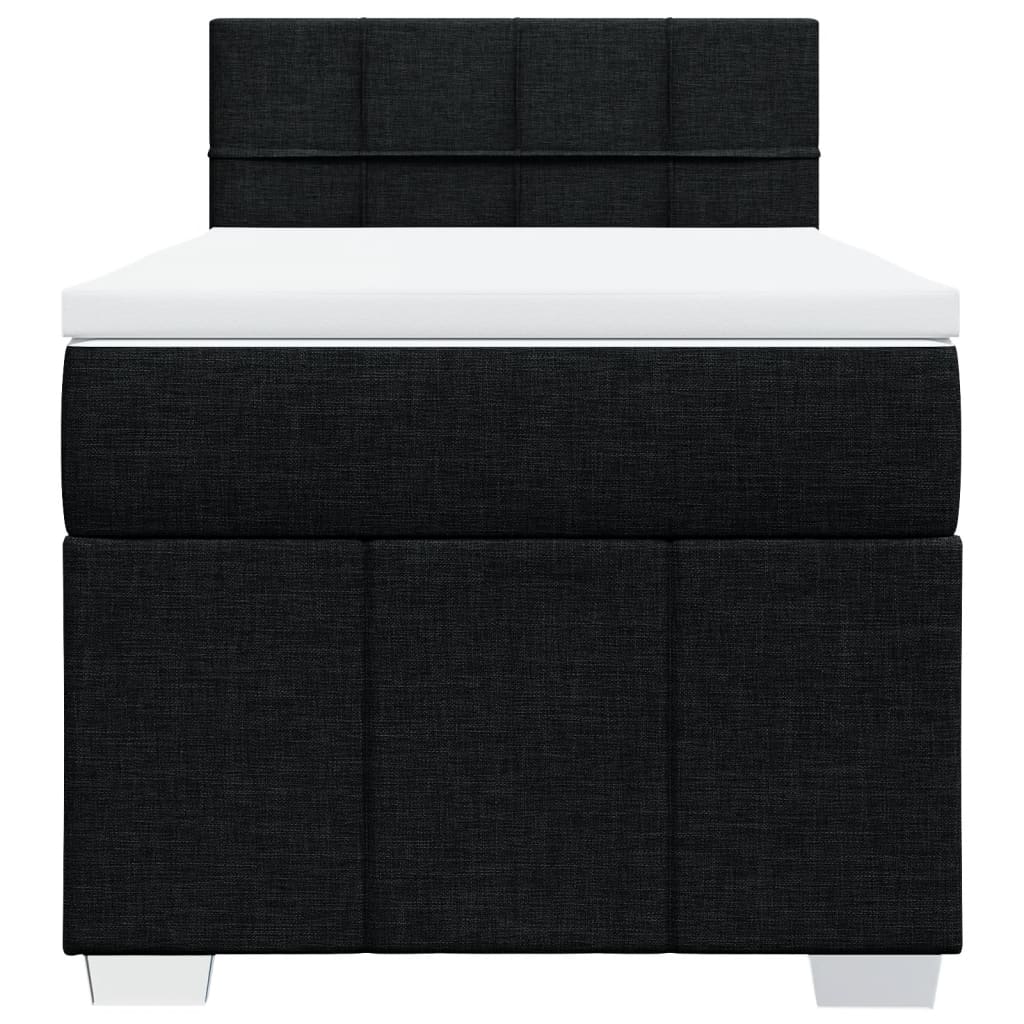 Sommier à lattes de lit avec matelas Noir 100x200 cm Tissu - XIOS