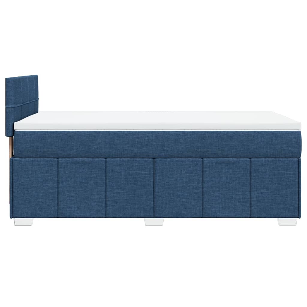 Sommier à lattes de lit avec matelas Bleu 100x200 cm Tissu - XIOS