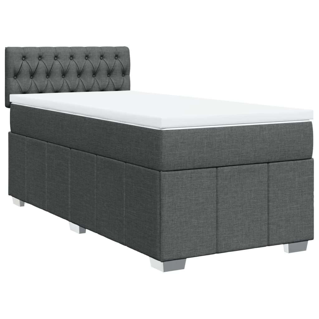 Sommier à lattes de lit avec matelas Gris foncé 100x200cm Tissu - XIOS