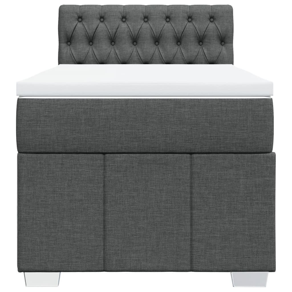 Sommier à lattes de lit avec matelas Gris foncé 100x200cm Tissu - XIOS