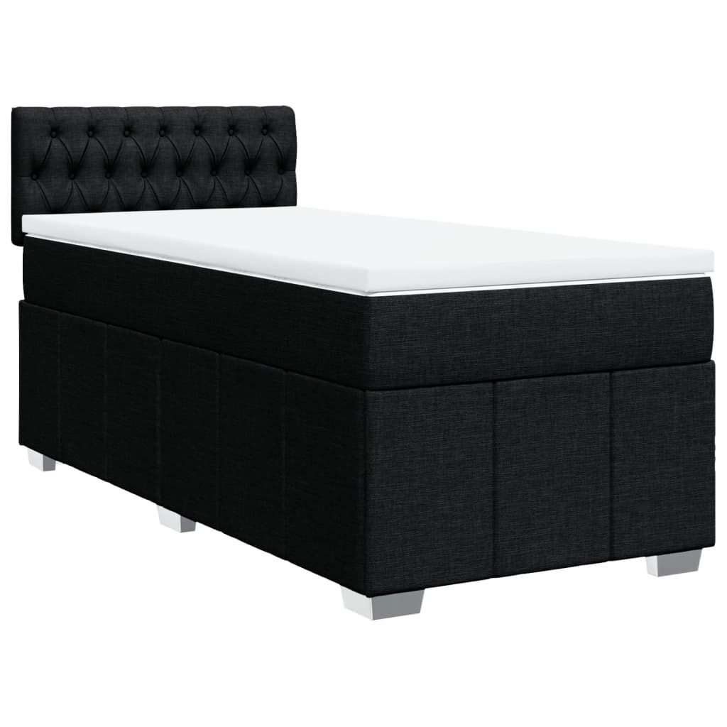 Sommier à lattes de lit avec matelas Noir 100x200 cm Tissu - XIOS