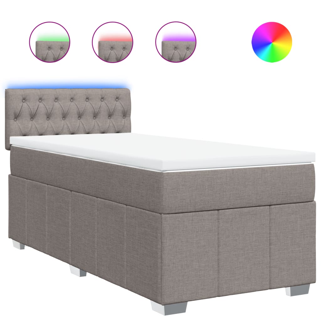 Sommier à lattes de lit avec matelas Taupe 100x200 cm Tissu - XIOS