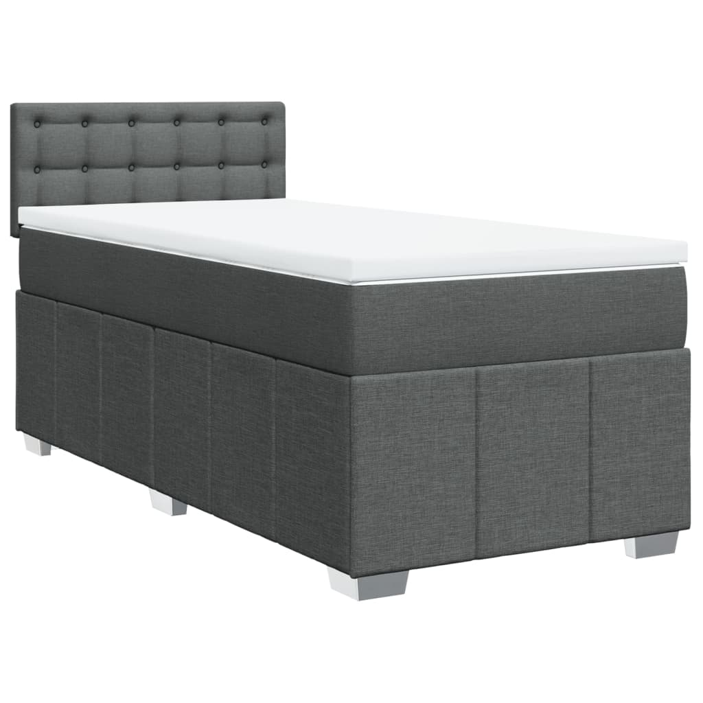 Sommier à lattes de lit avec matelas Gris foncé 100x200cm Tissu - XIOS
