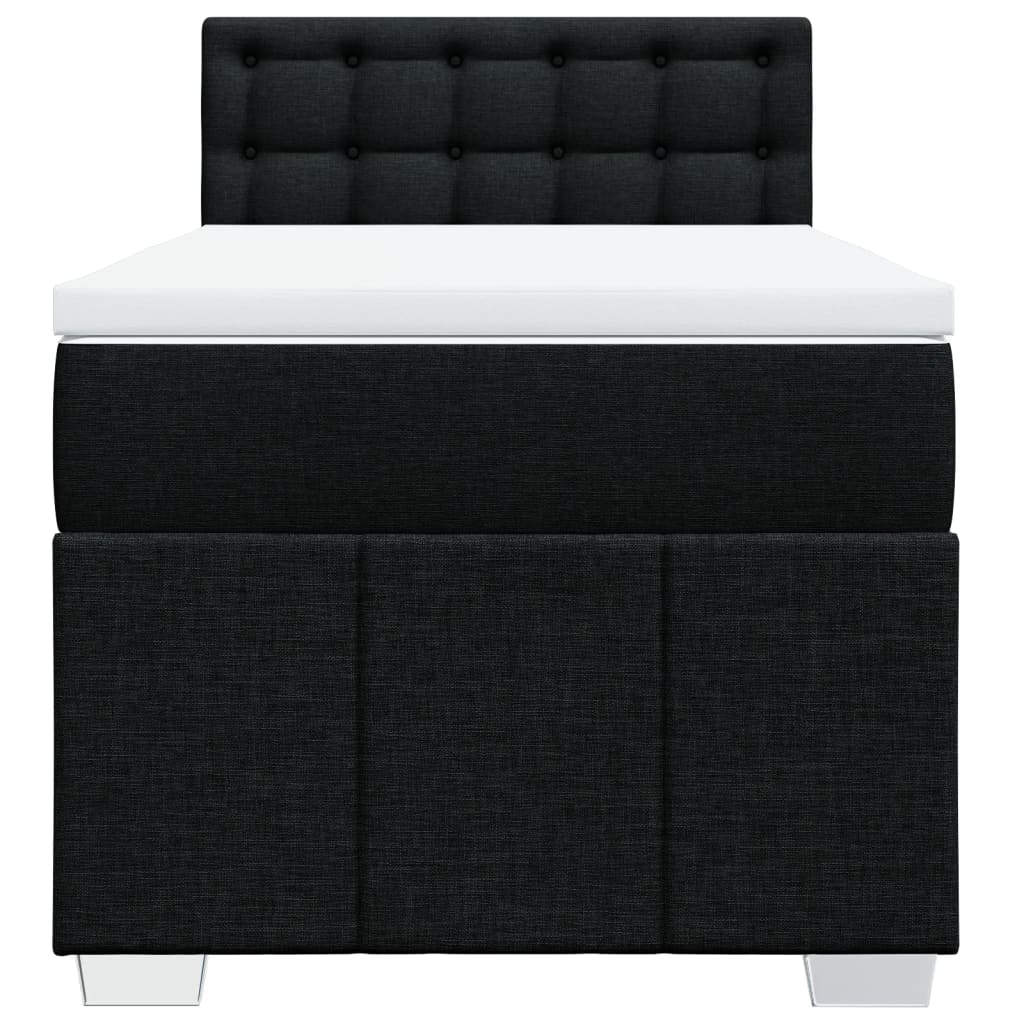 Sommier à lattes de lit avec matelas Noir 100x200 cm Tissu - XIOS