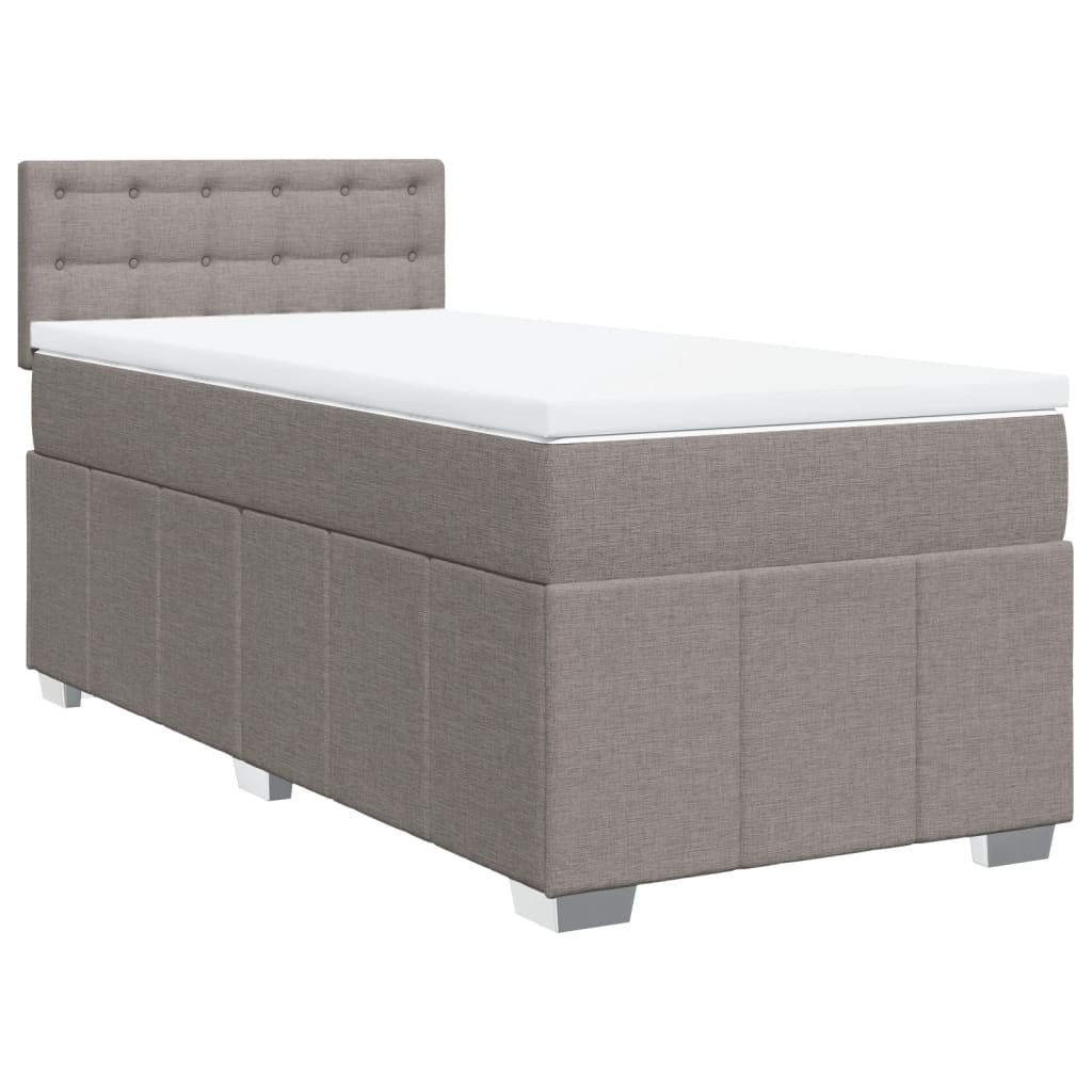 Sommier à lattes de lit avec matelas Taupe 100x200 cm Tissu - XIOS