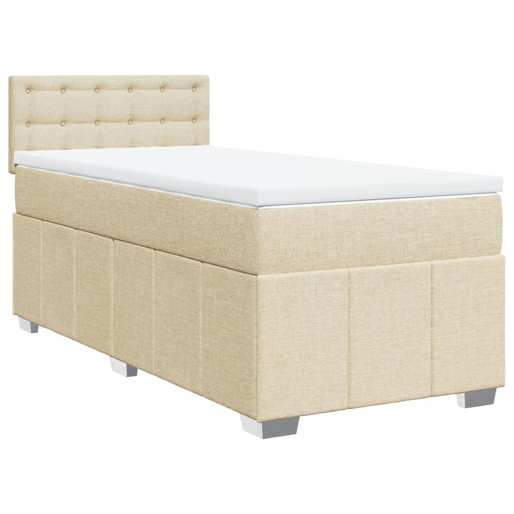 Sommier à lattes de lit avec matelas Crème 100x200 cm Tissu - XIOS