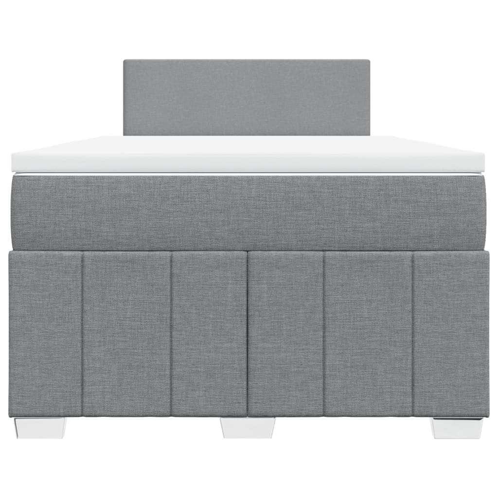 Sommier à lattes de lit et matelas gris clair 120x190 cm tissu - XIOS