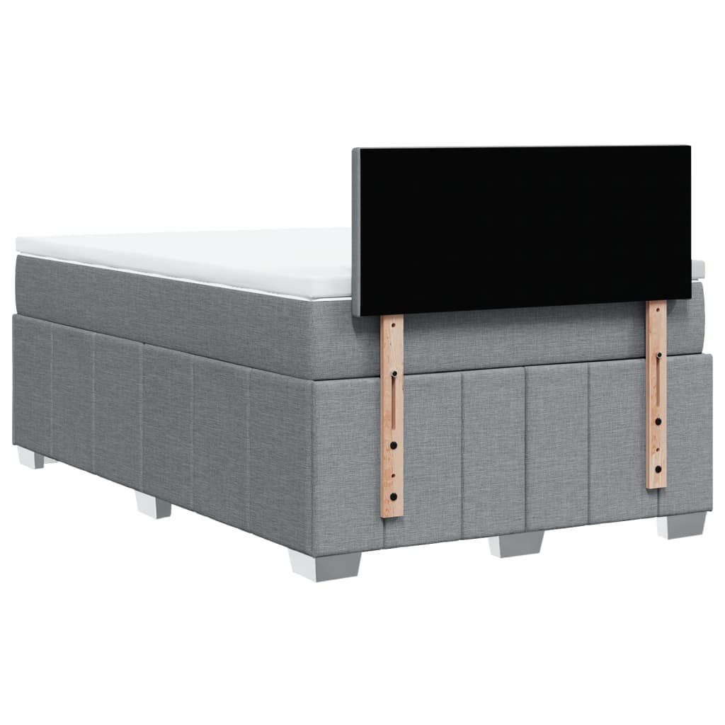 Sommier à lattes de lit et matelas gris clair 120x190 cm tissu - XIOS
