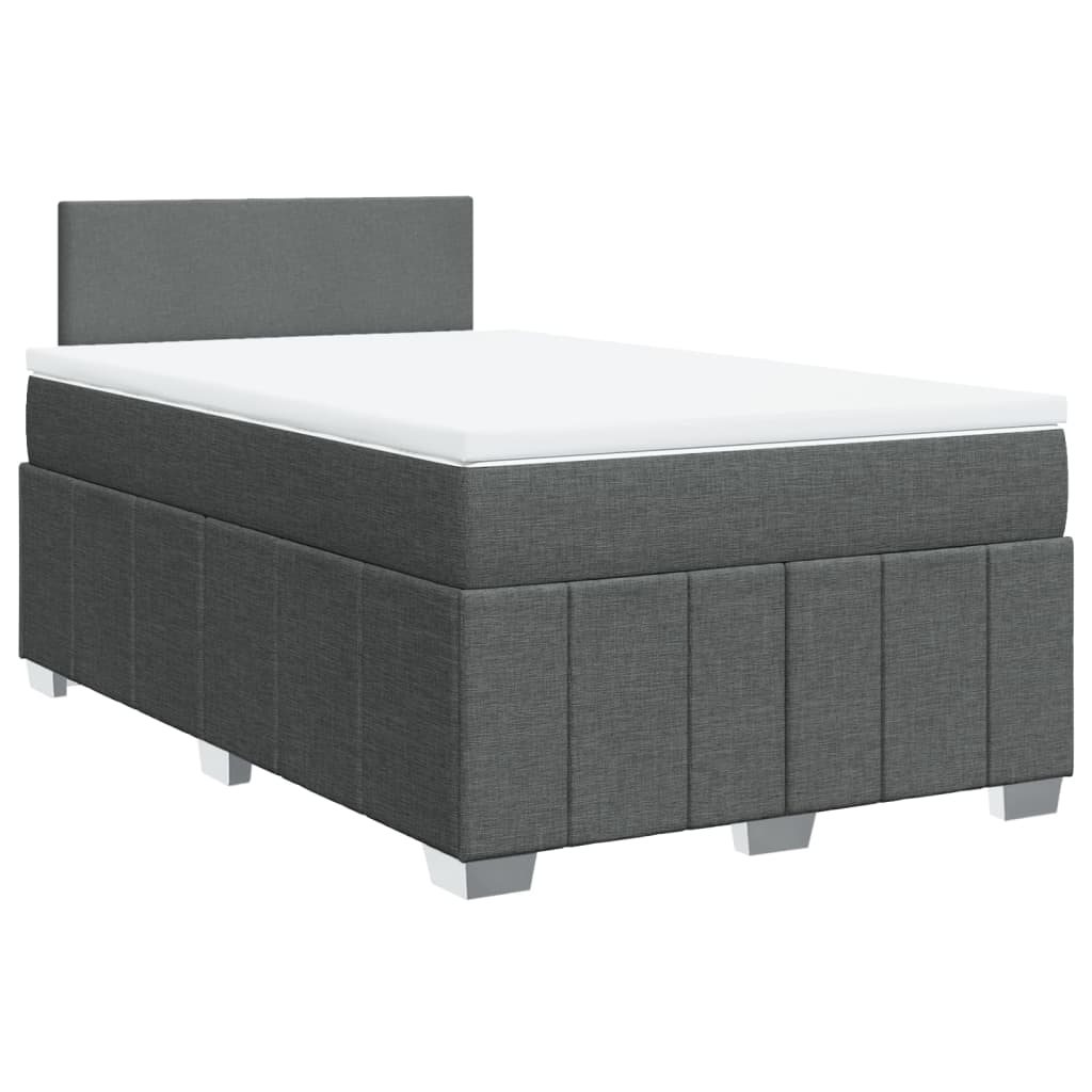 Sommier à lattes de lit avec matelas gris foncé 120x190cm tissu - XIOS