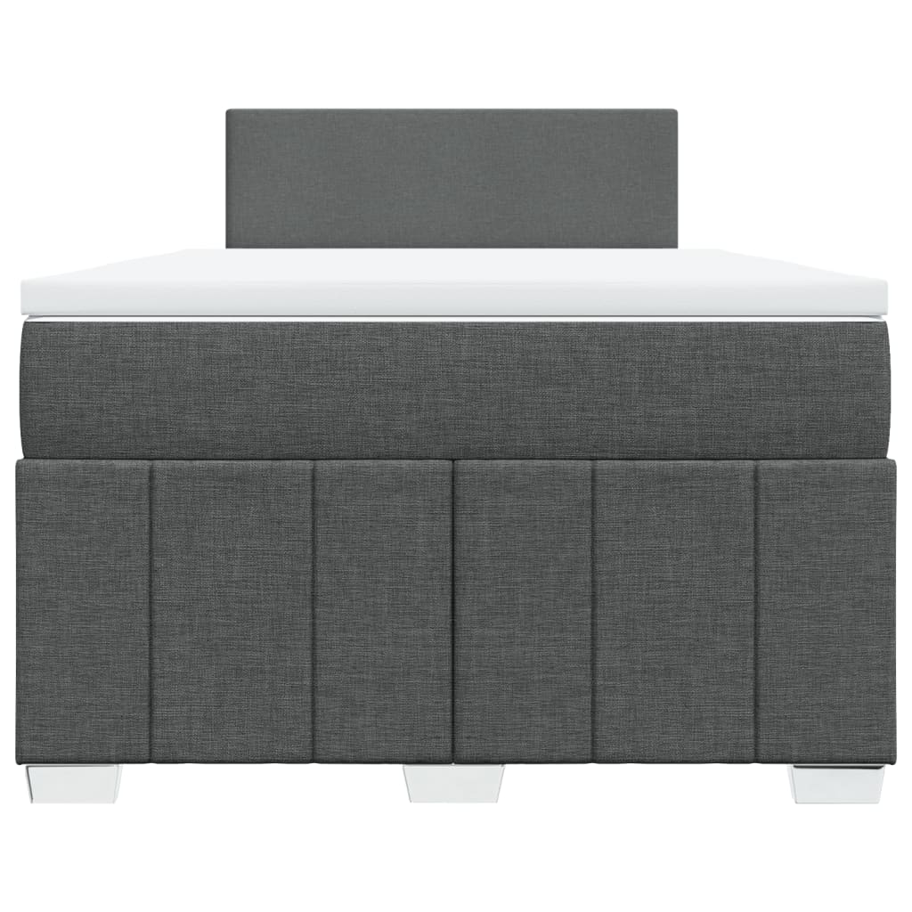 Sommier à lattes de lit avec matelas gris foncé 120x190cm tissu - XIOS