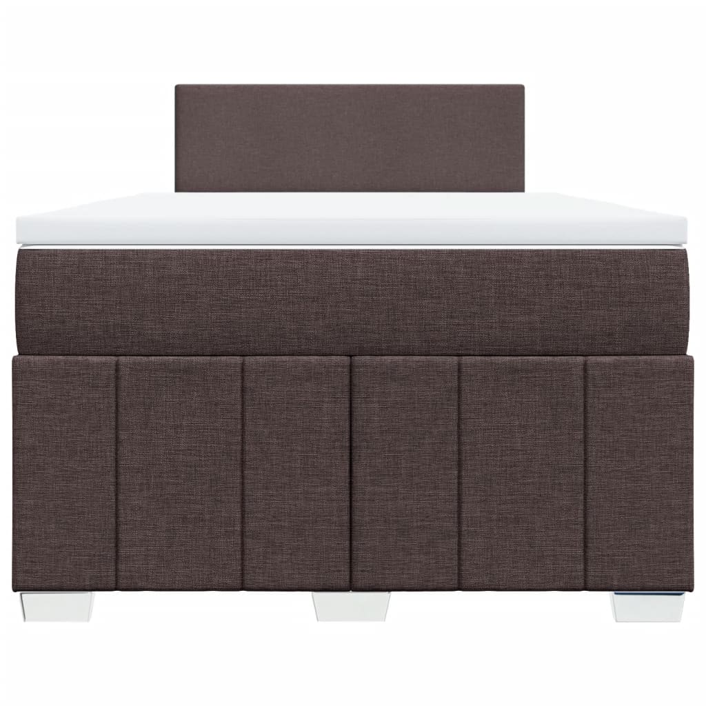 Sommier à lattes de lit et matelas marron foncé 120x190cm tissu - XIOS