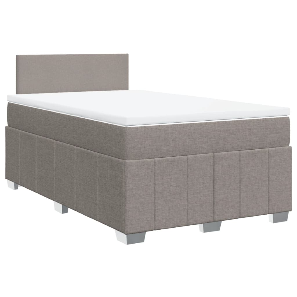 Sommier à lattes de lit avec matelas taupe 120x190 cm tissu - XIOS