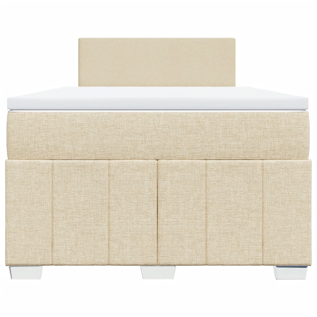 Sommier à lattes de lit avec matelas crème 120x190 cm tissu - XIOS