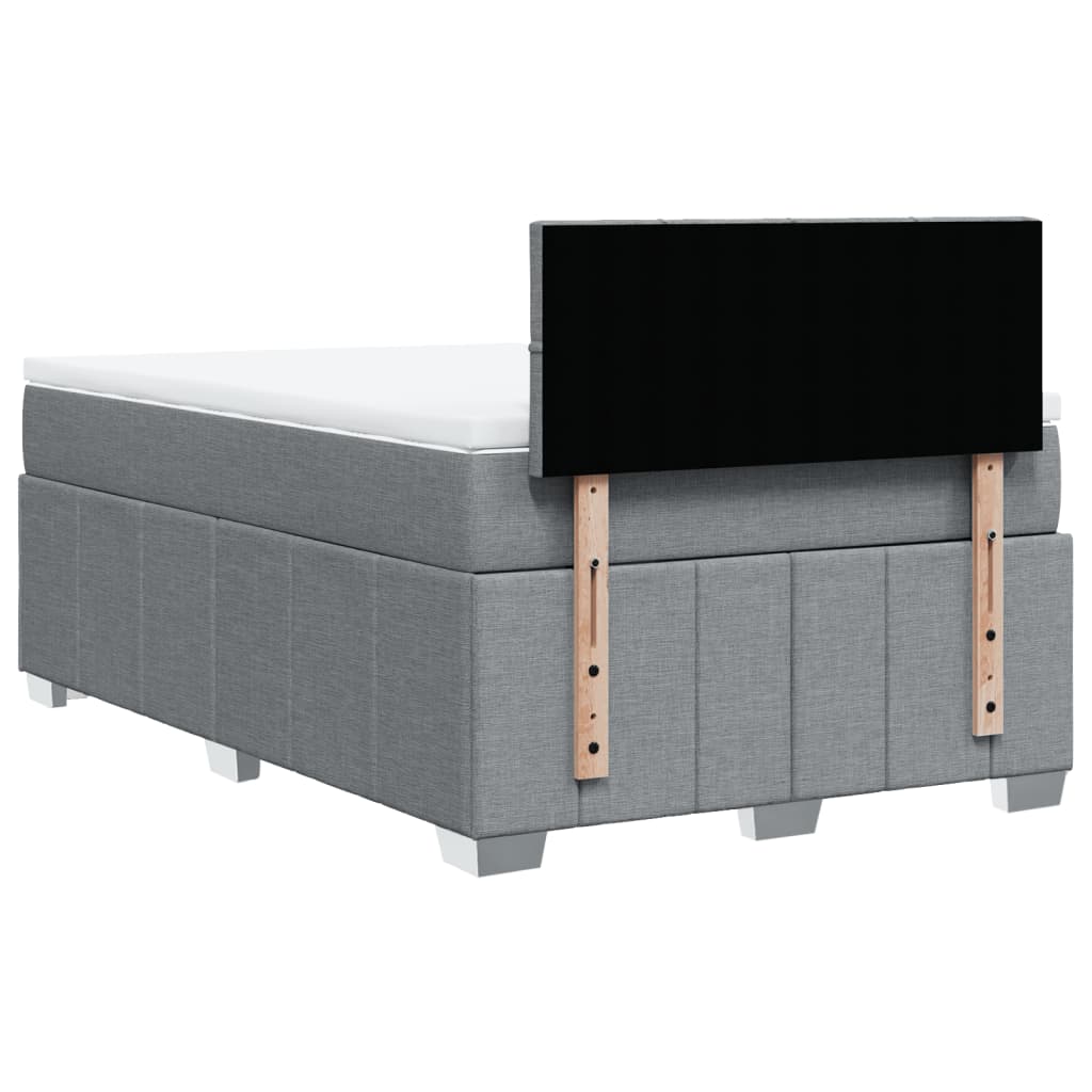 Sommier à lattes de lit et matelas gris clair 120x190 cm tissu - XIOS