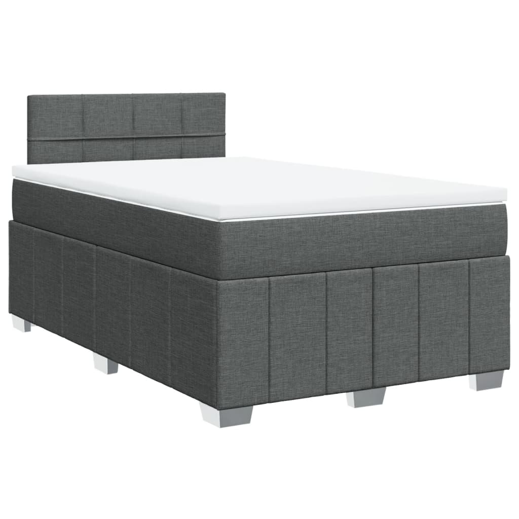 Sommier à lattes de lit avec matelas gris foncé 120x190cm tissu - XIOS