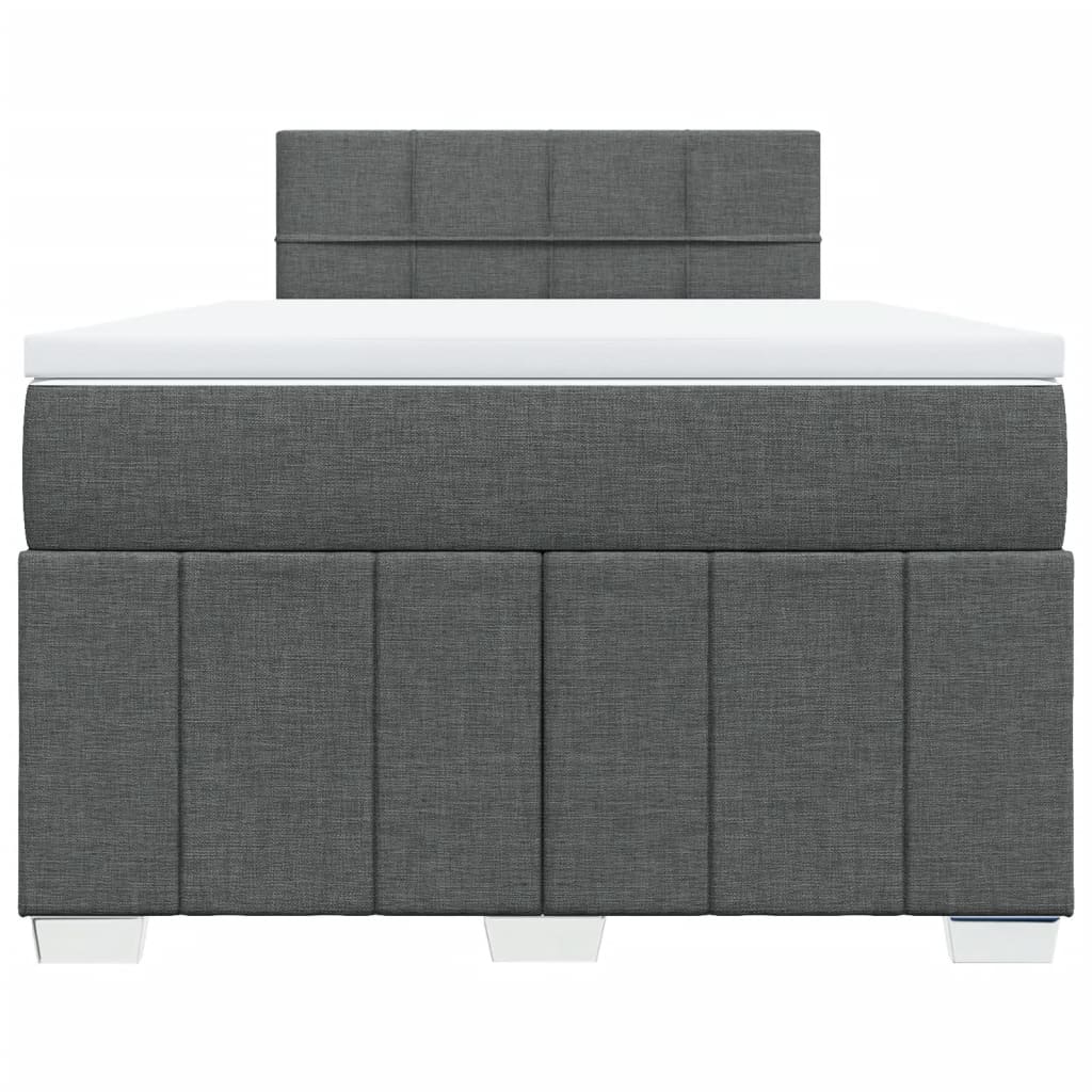 Sommier à lattes de lit avec matelas gris foncé 120x190cm tissu - XIOS