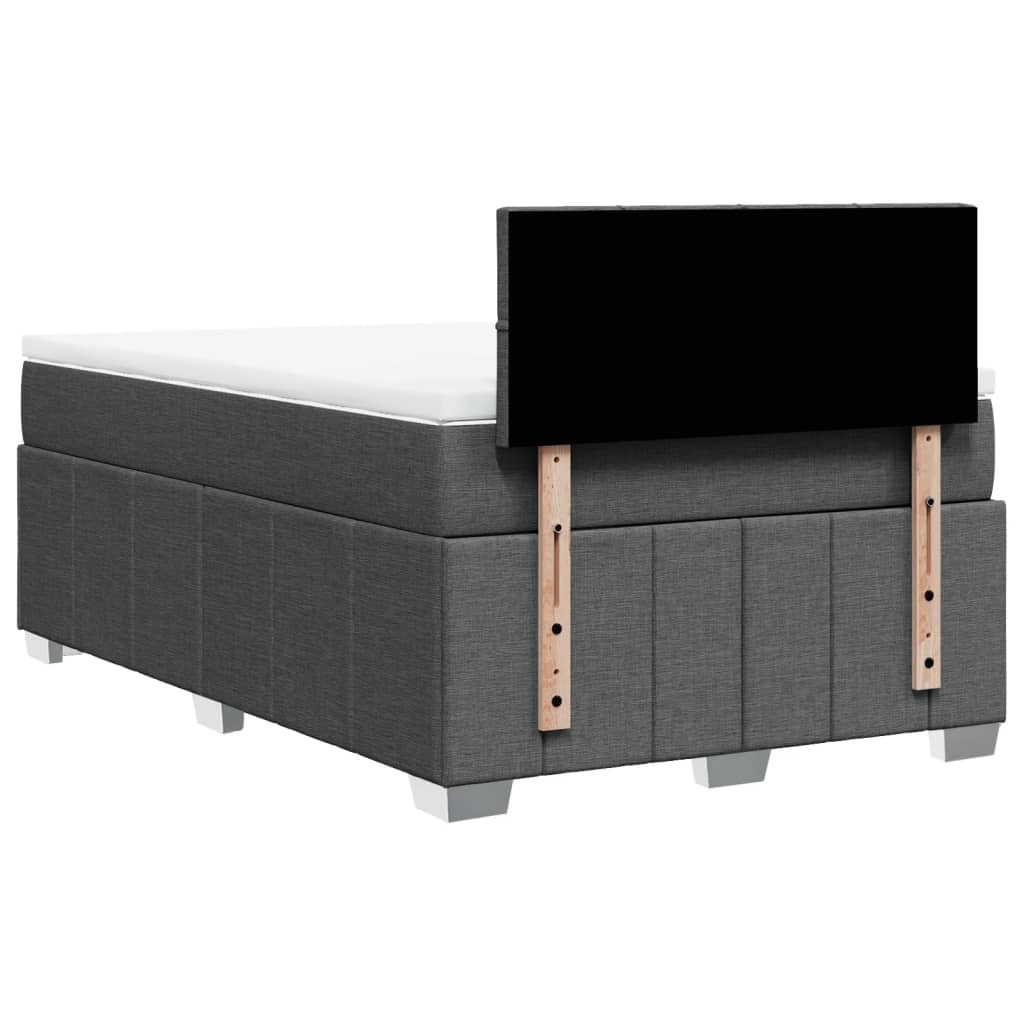 Sommier à lattes de lit avec matelas gris foncé 120x190cm tissu - XIOS