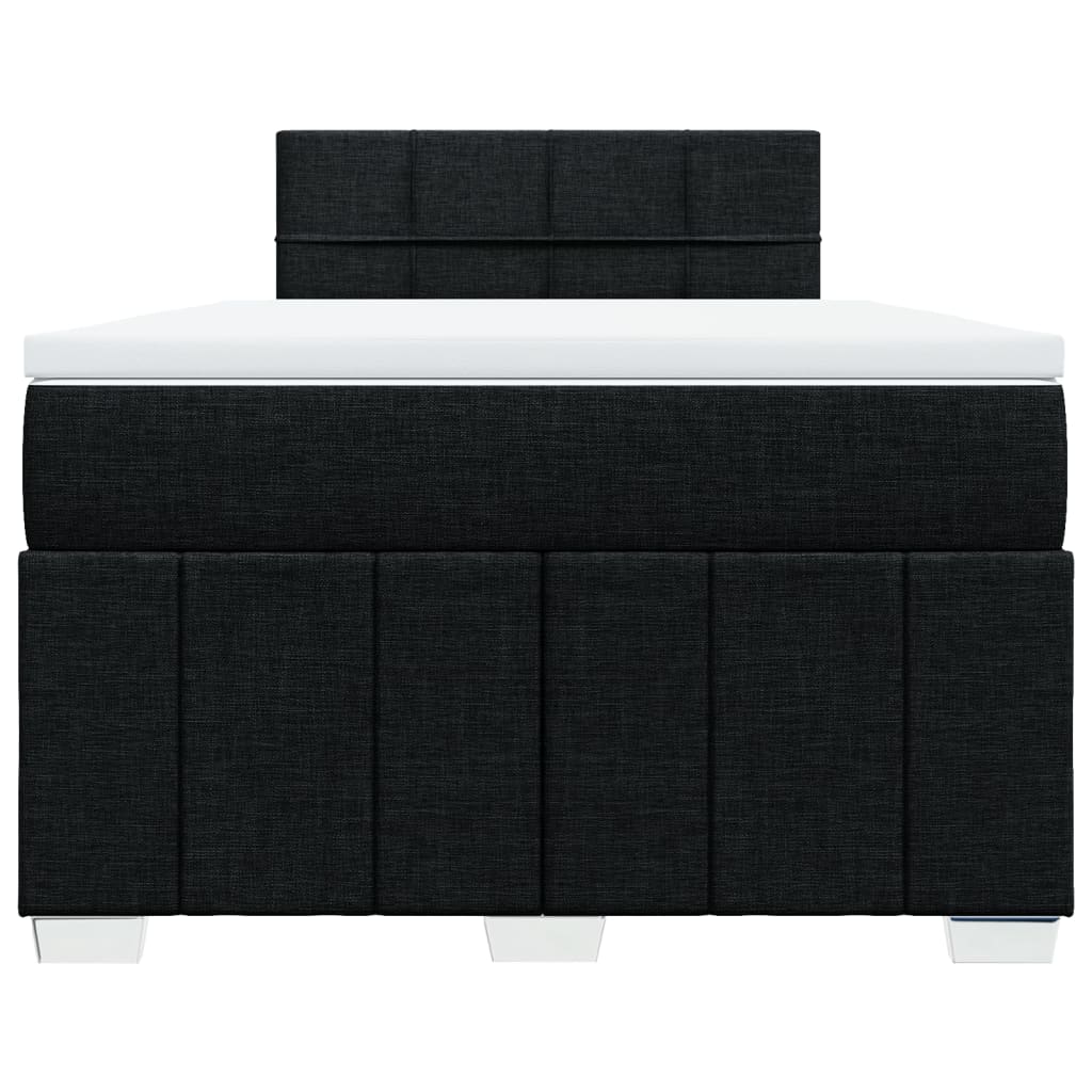 Sommier à lattes de lit avec matelas noir 120x190 cm tissu - XIOS