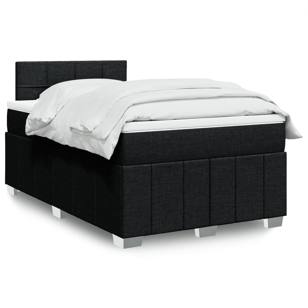 Sommier à lattes de lit avec matelas noir 120x190 cm tissu - XIOS