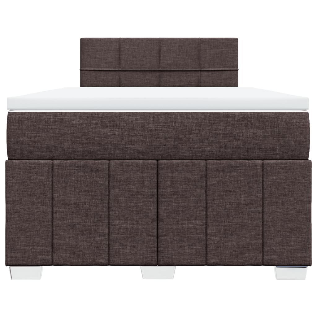 Sommier à lattes de lit et matelas marron foncé 120x190cm tissu - XIOS