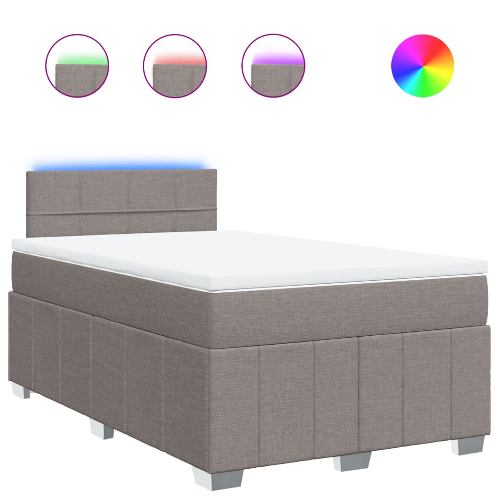 Sommier à lattes de lit avec matelas taupe 120x190 cm tissu - XIOS