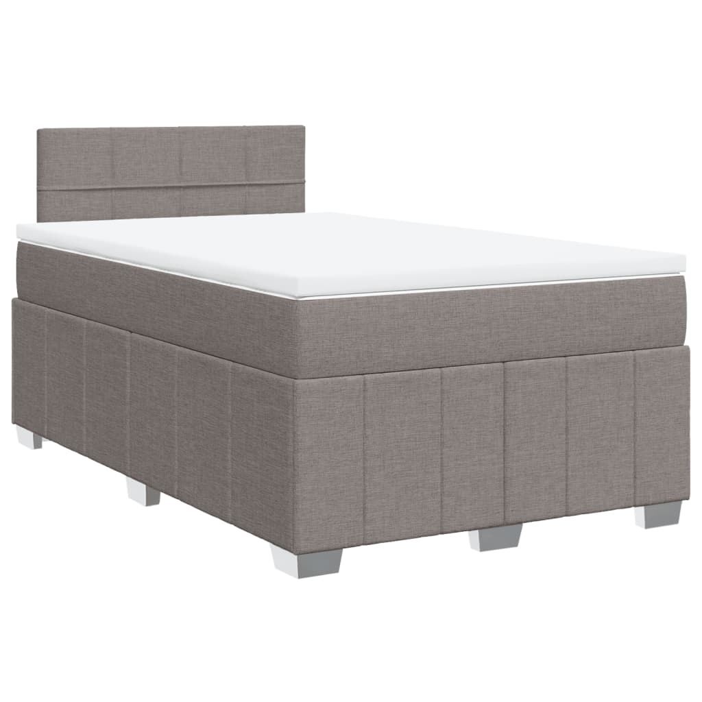 Sommier à lattes de lit avec matelas taupe 120x190 cm tissu - XIOS