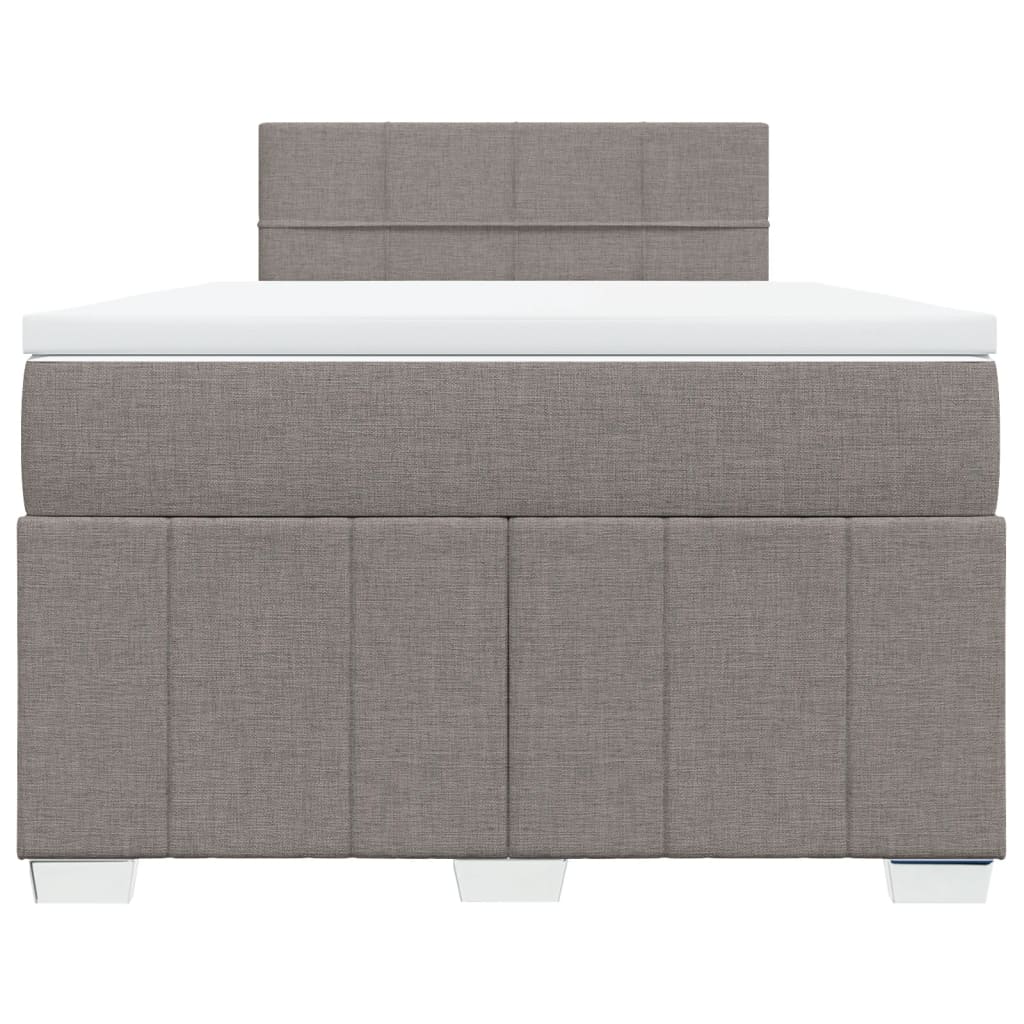 Sommier à lattes de lit avec matelas taupe 120x190 cm tissu - XIOS