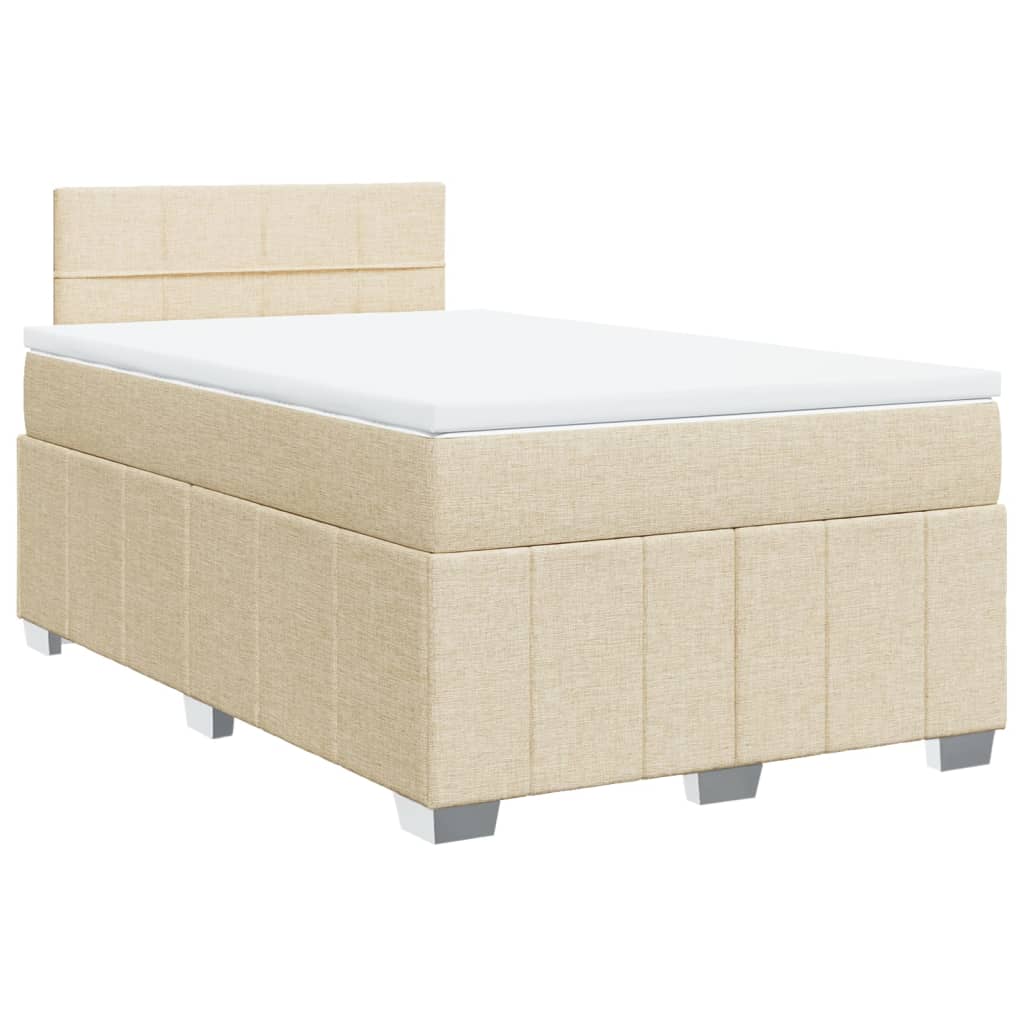 Sommier à lattes de lit avec matelas crème 120x190 cm tissu - XIOS