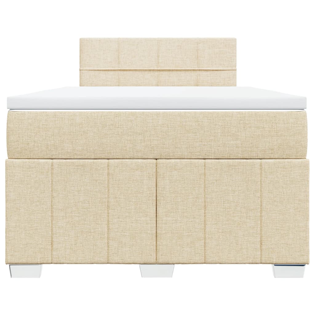 Sommier à lattes de lit avec matelas crème 120x190 cm tissu - XIOS