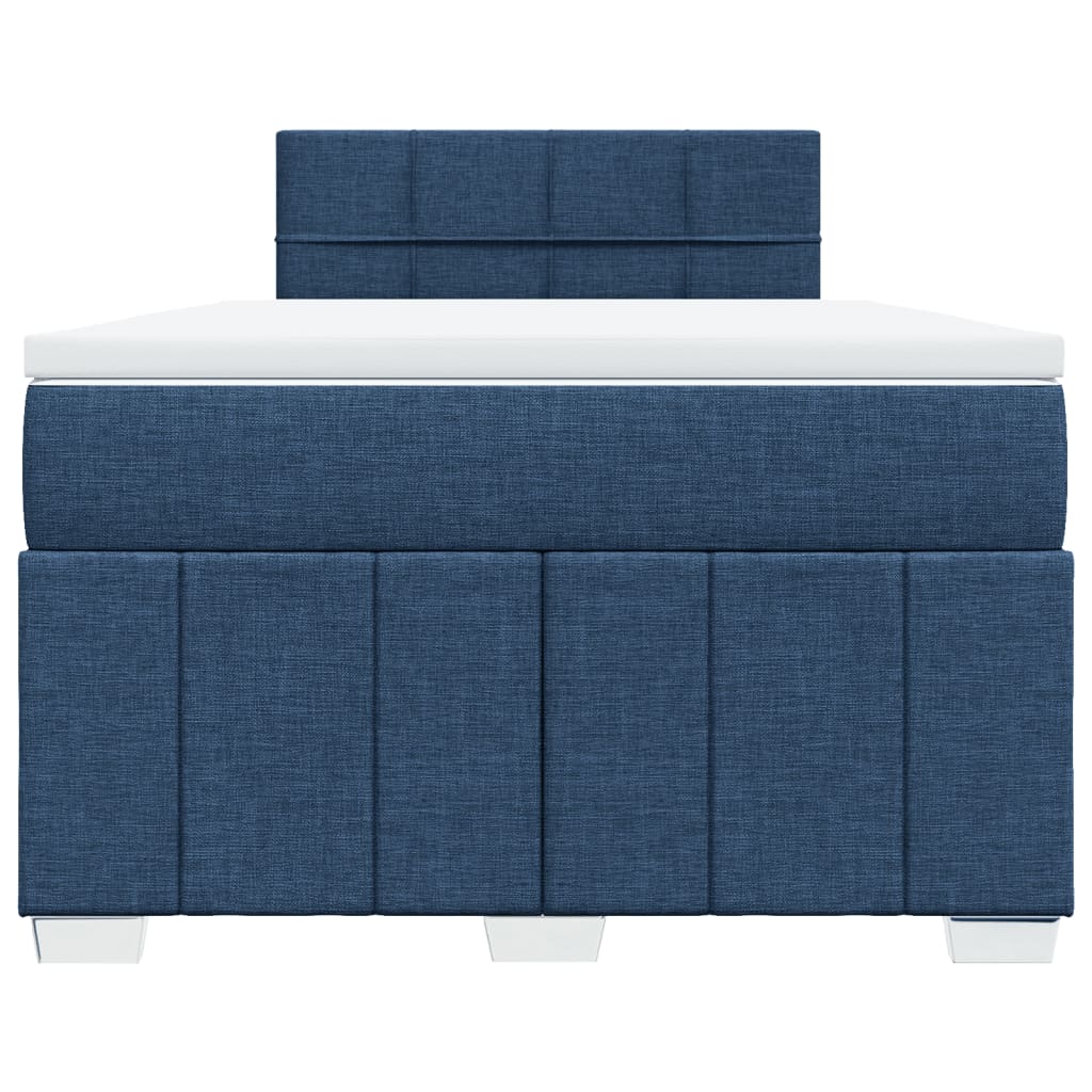 Sommier à lattes de lit avec matelas bleu 120x190 cm tissu - XIOS