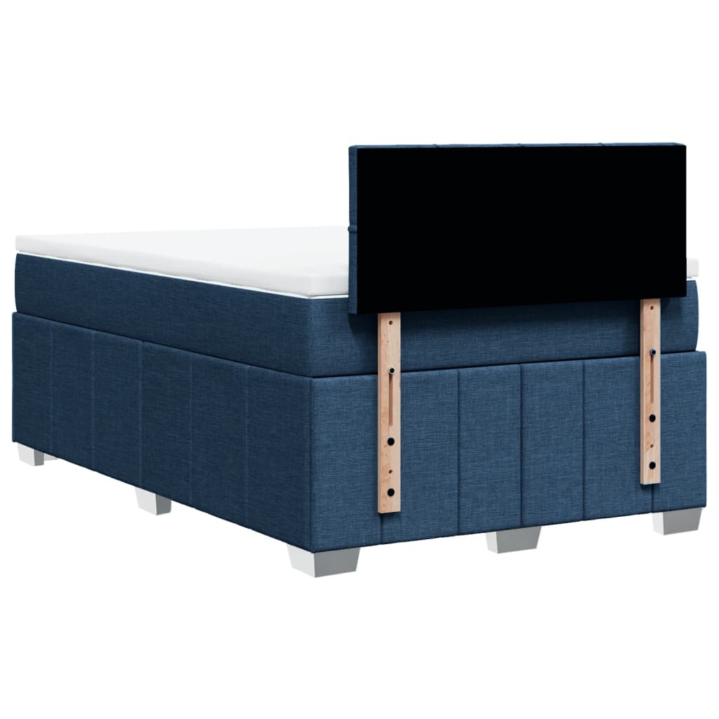 Sommier à lattes de lit avec matelas bleu 120x190 cm tissu - XIOS