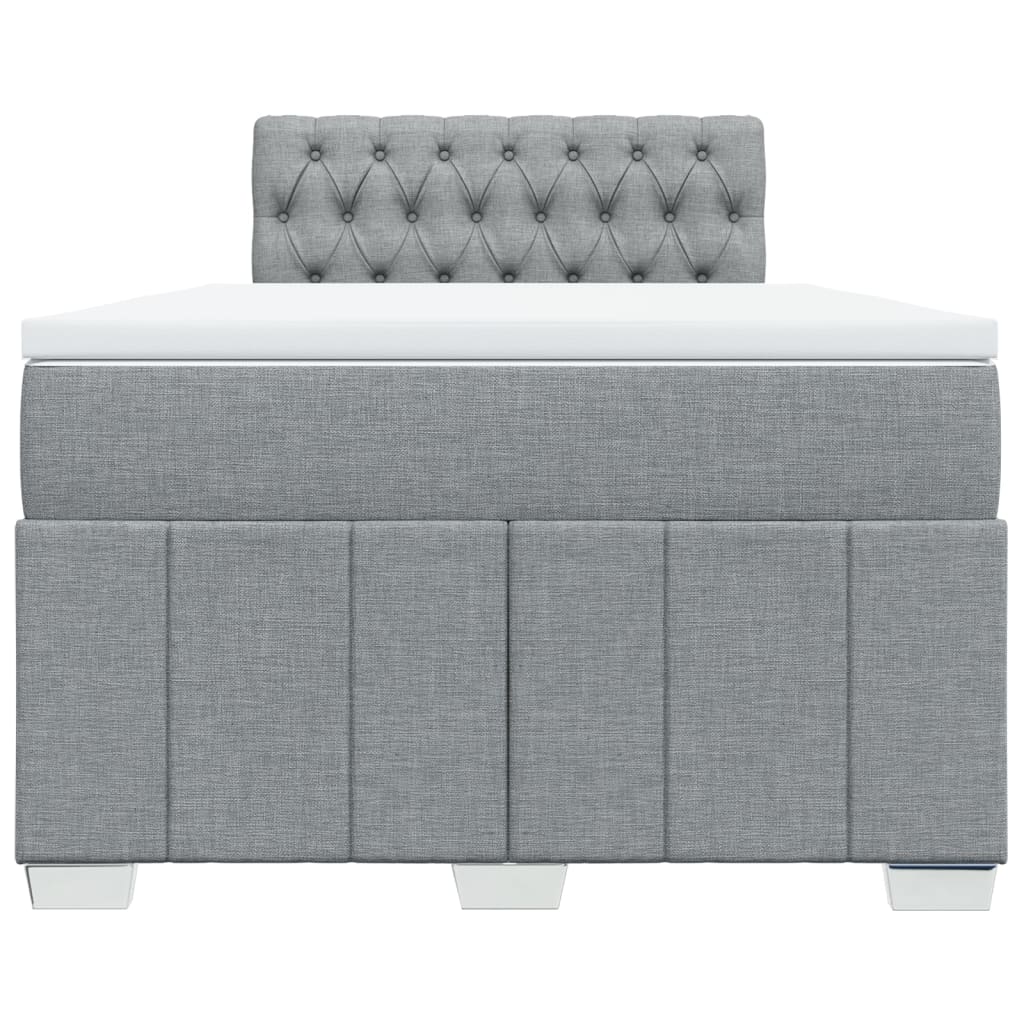 Sommier à lattes de lit et matelas gris clair 120x190 cm tissu - XIOS