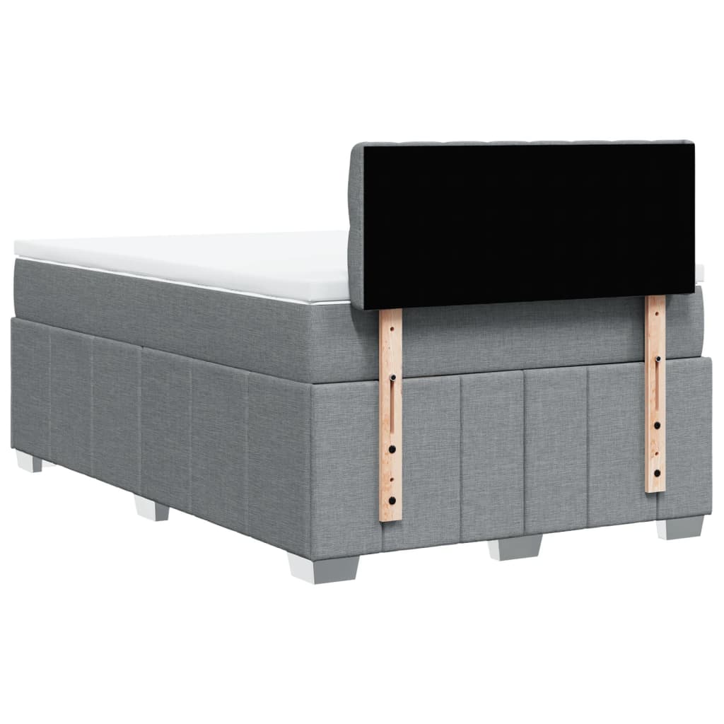 Sommier à lattes de lit et matelas gris clair 120x190 cm tissu - XIOS