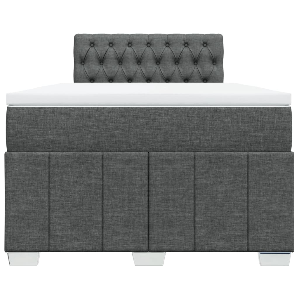 Sommier à lattes de lit avec matelas gris foncé 120x190cm tissu - XIOS