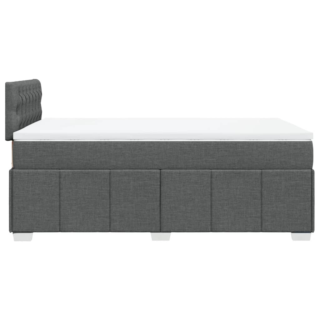 Sommier à lattes de lit avec matelas gris foncé 120x190cm tissu - XIOS