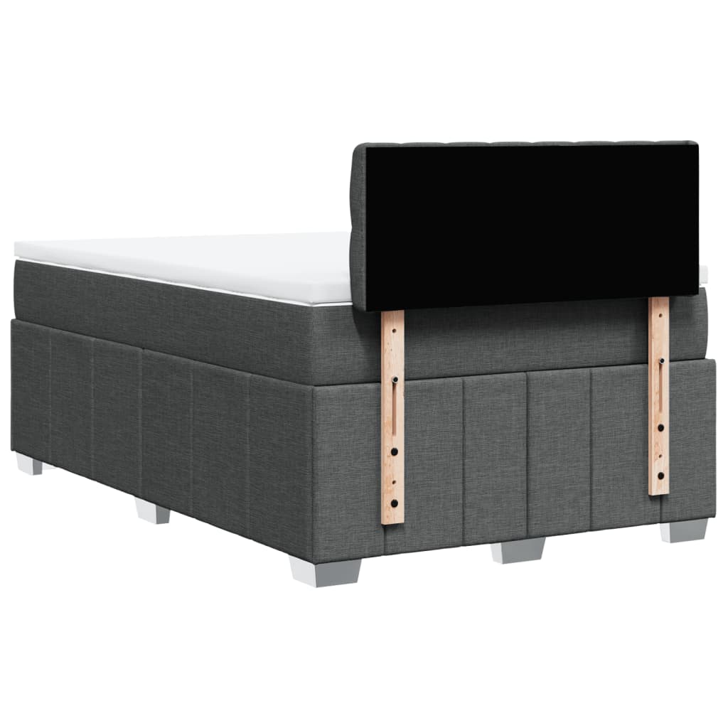 Sommier à lattes de lit avec matelas gris foncé 120x190cm tissu - XIOS
