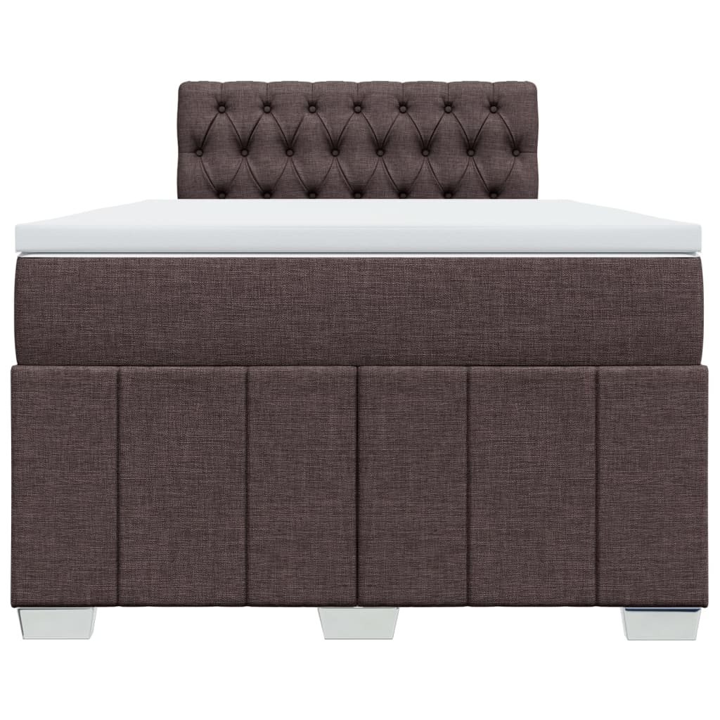 Sommier à lattes de lit et matelas marron foncé 120x190cm tissu - XIOS